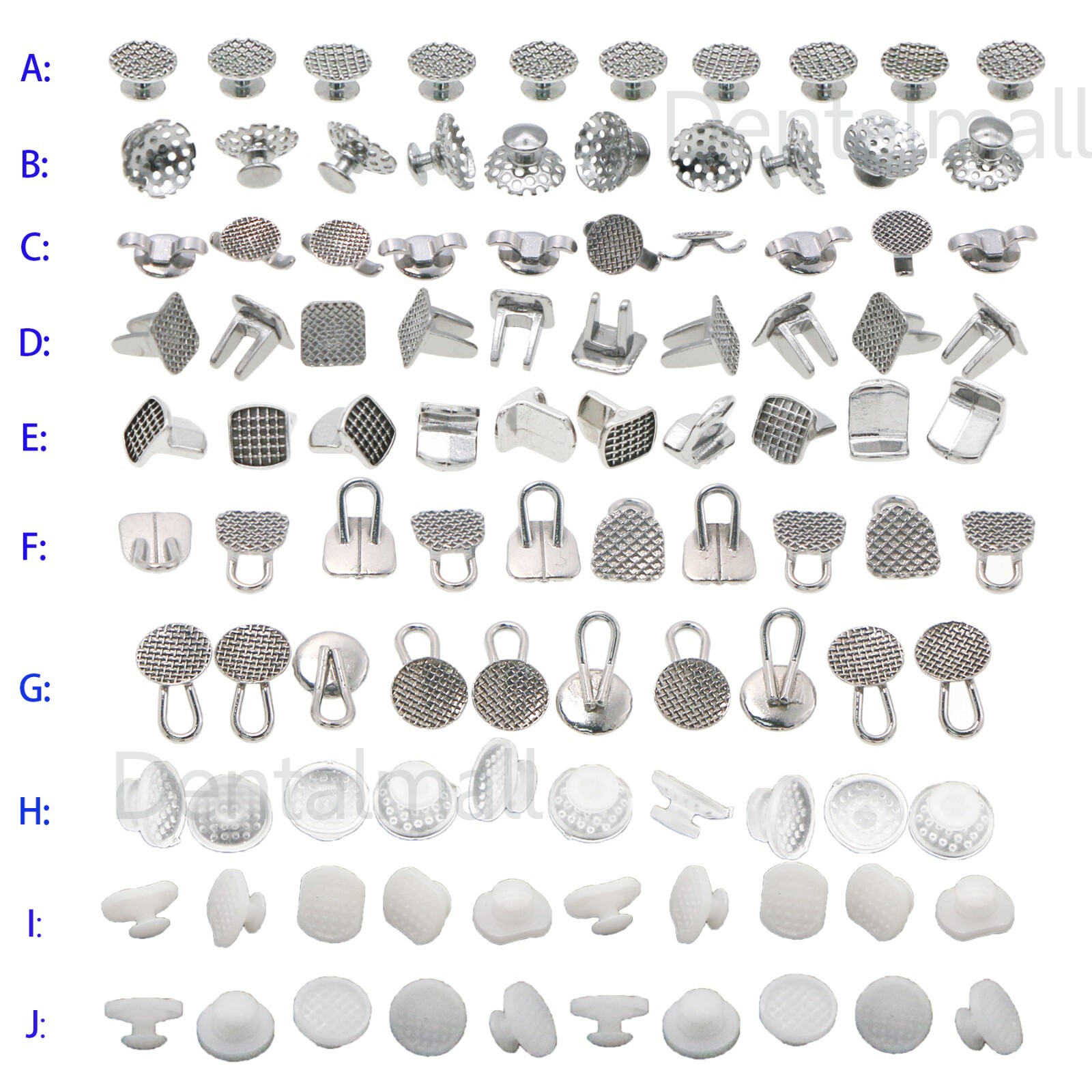 Dental Orthodontic Metal Ceramic Cleat Lingual Button Hinges Traction Hook Turbo