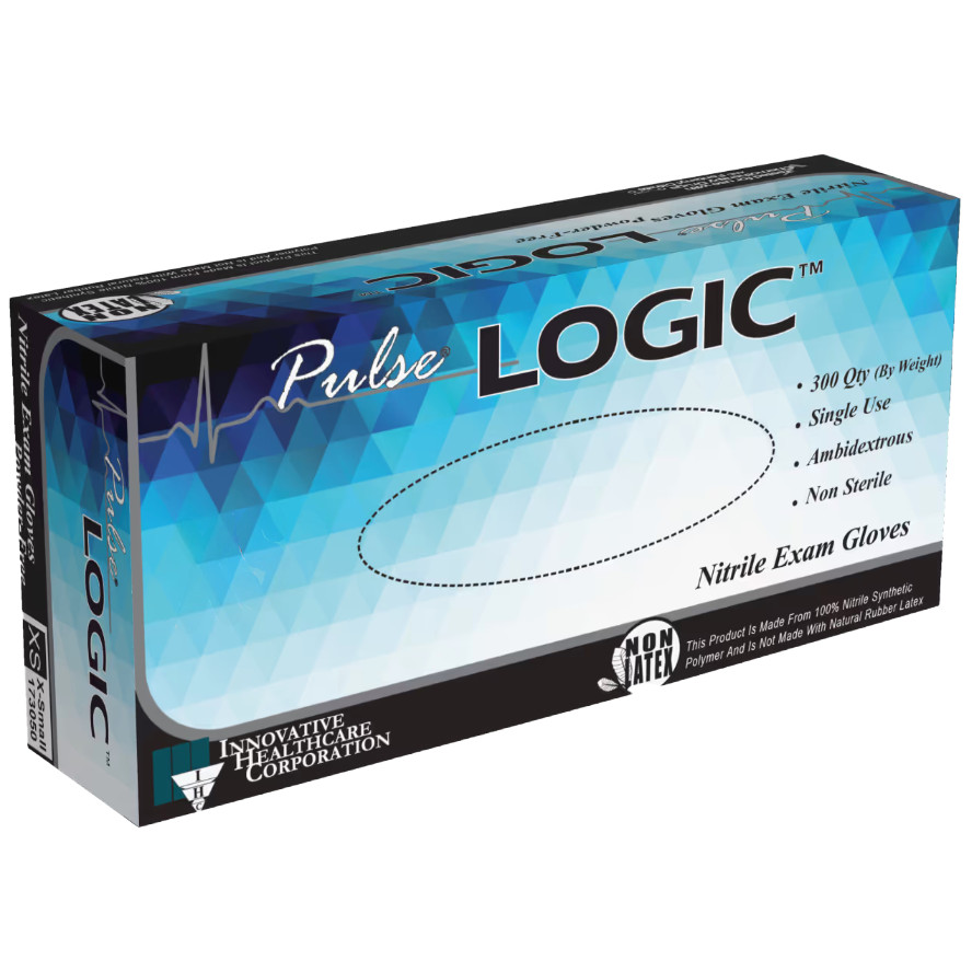 Pulse Logic Powder-Free Nitrile Medical Exam Gloves, Size Small – Box of 300