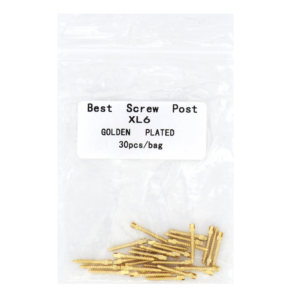 30Pcs/Bag Dental 24K Golden Endodontic Screw Post Plated For Root Canal 20 Sizes