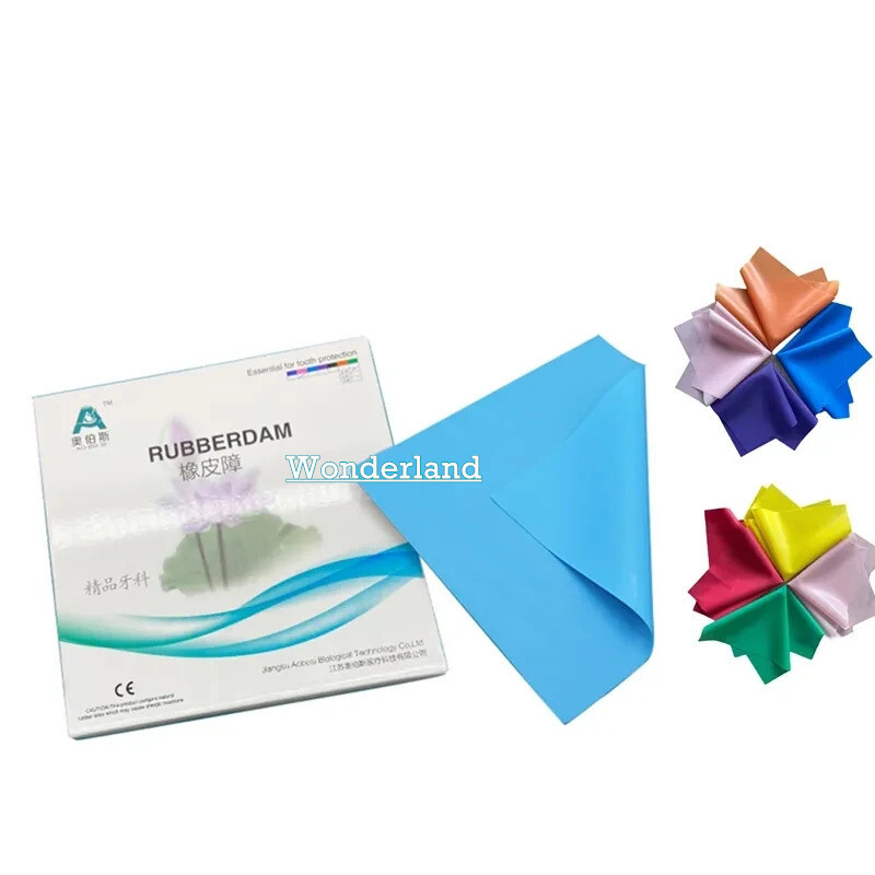 Dental Endodontic Rubber Dam Sheet Natural Latex Medium Gauge 5″x5″ 52 Sheets