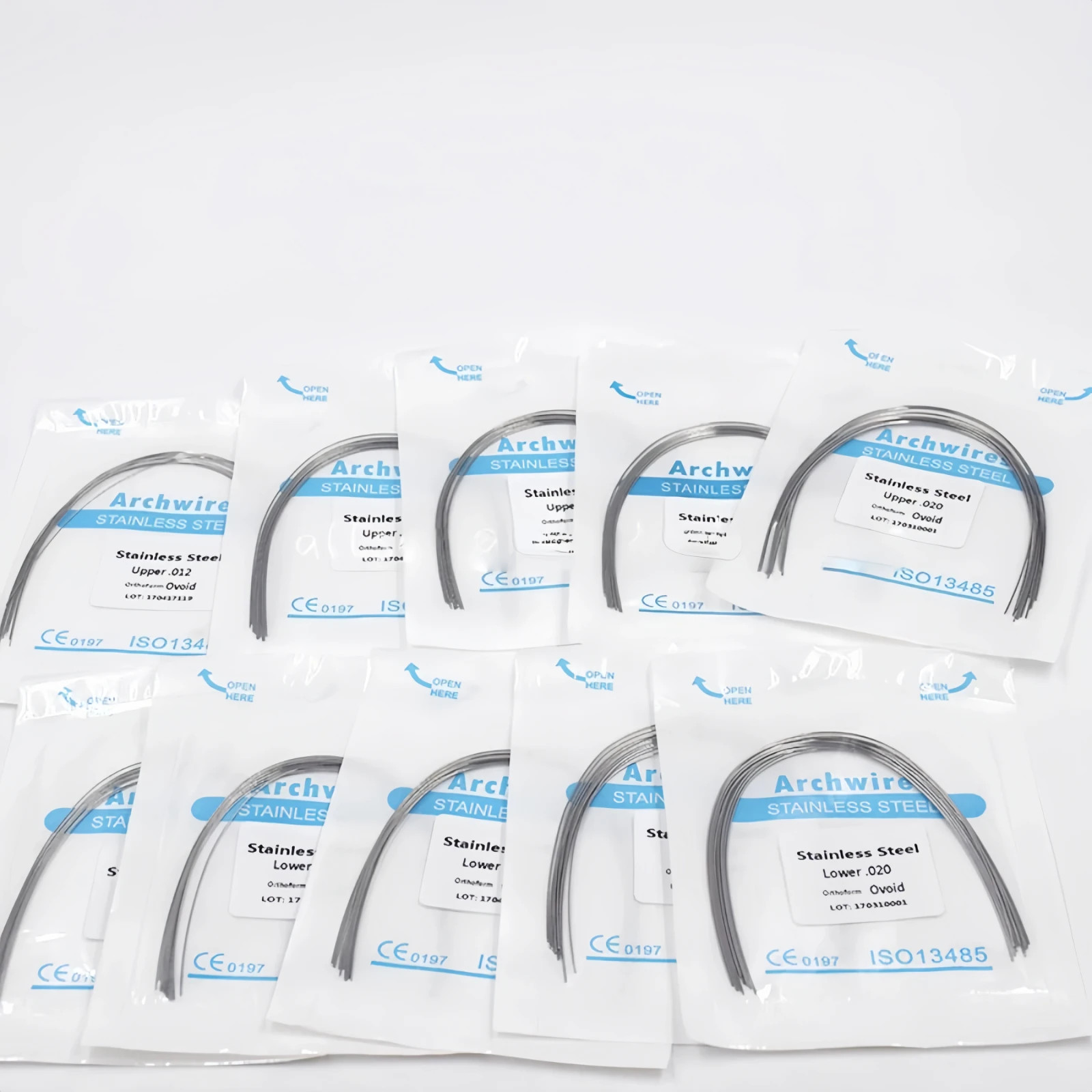 Dental Orthodontic Stainless Steel Round Size Arch Wire Square/Ovoid/Natural