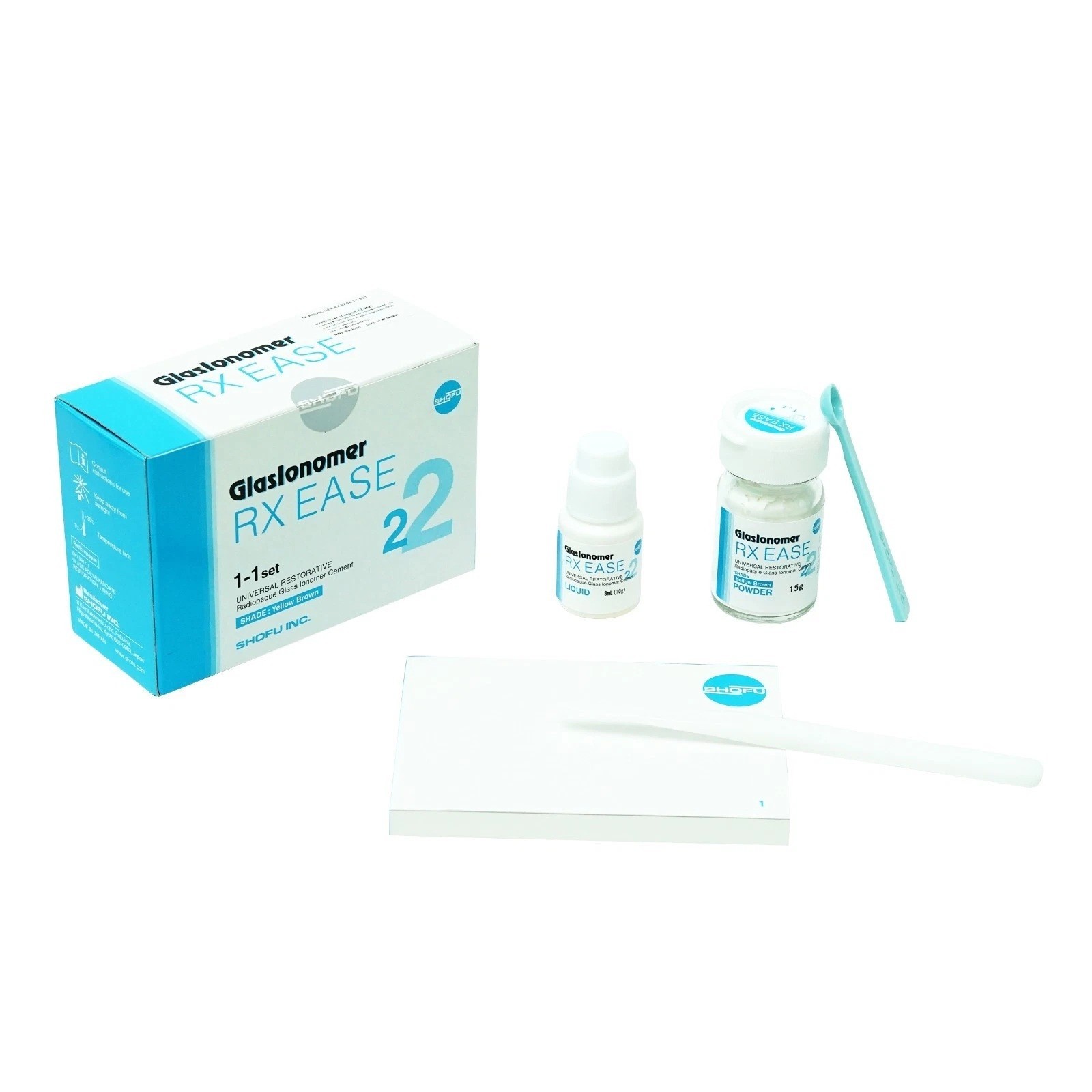 Shofu RX EASE Type 2 Glass Ionomer Cement Yellow Brown 1-1 Set (Free Ship)