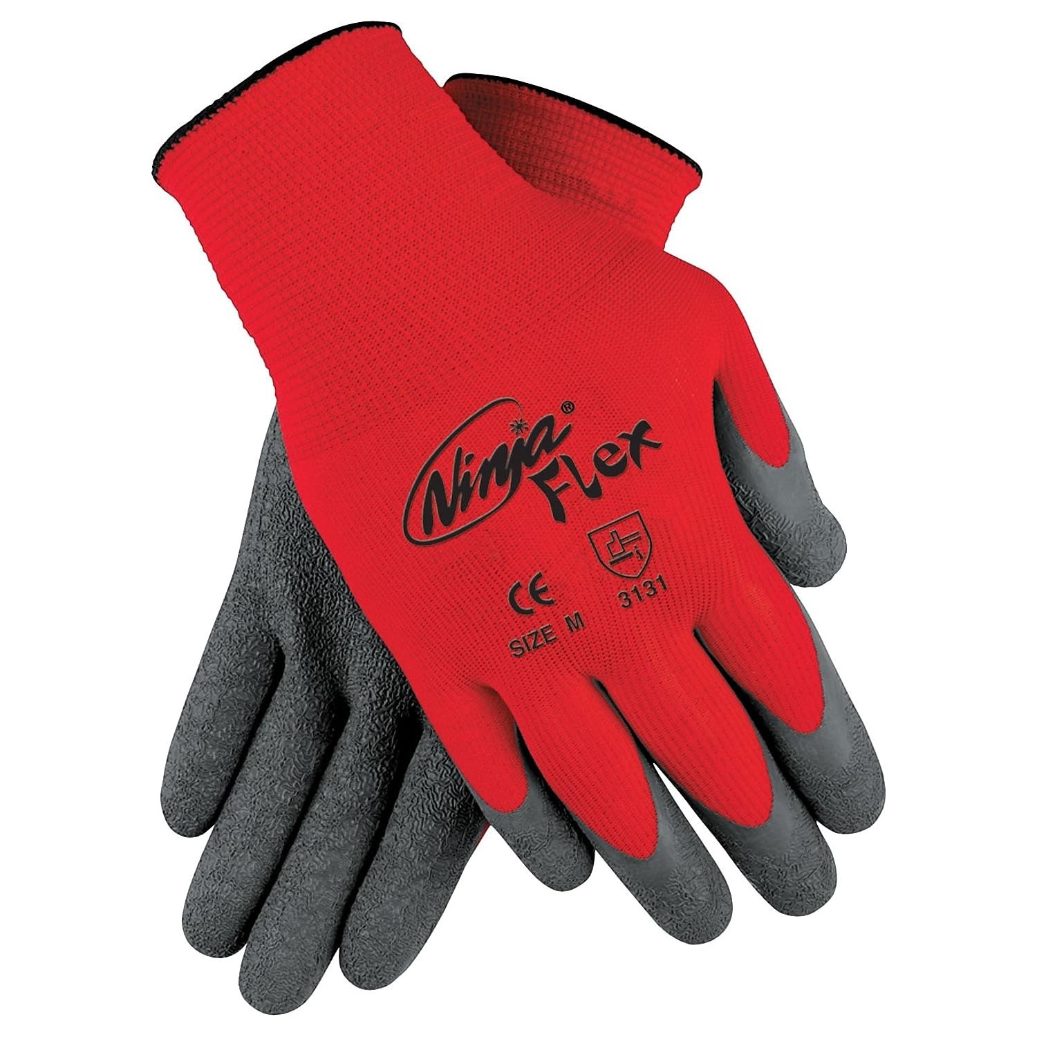 Mcr Safety Memphis Glove Ninja Flex Coated Gloves Nylon Large Gray/Redn9680L