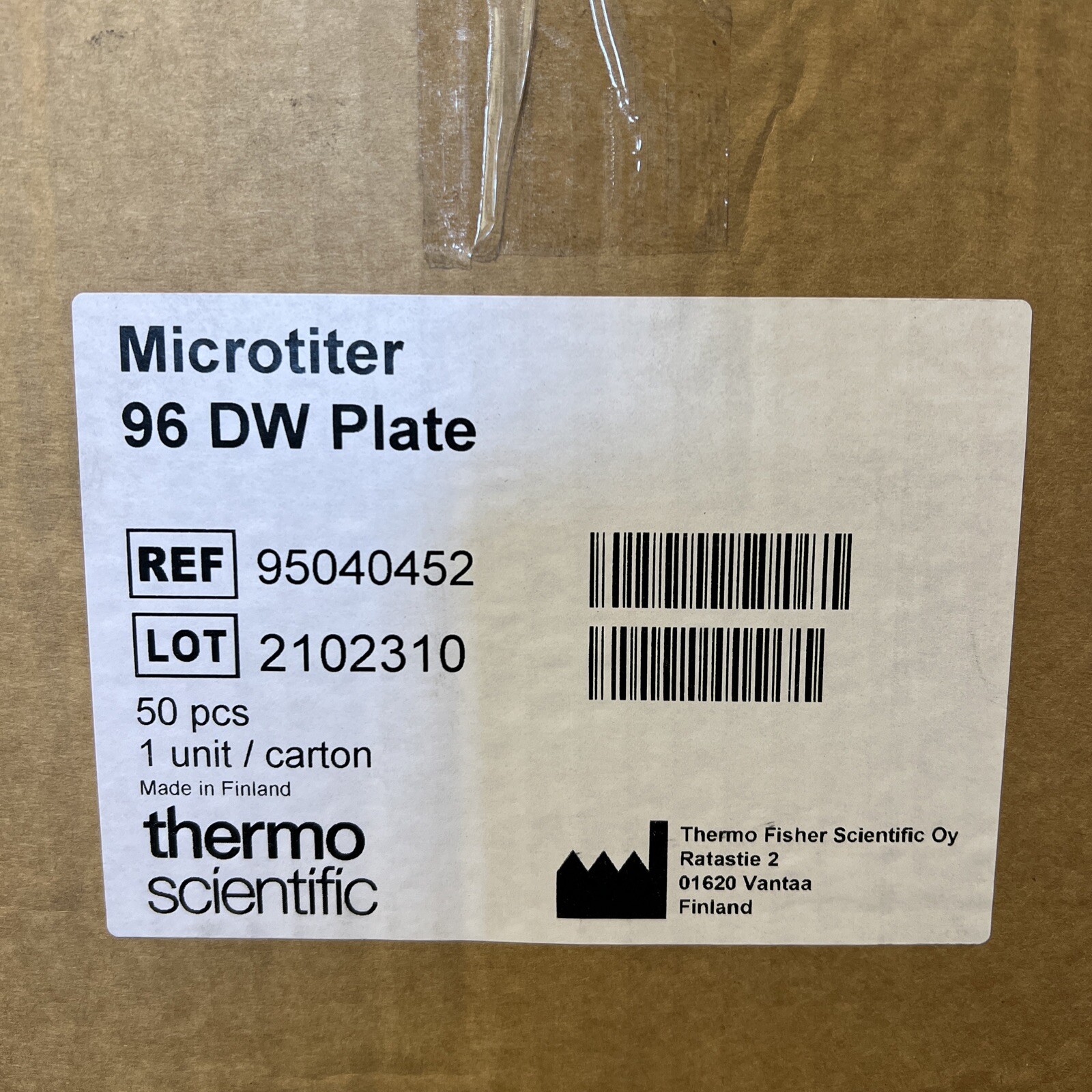 THERMO SCIENTIFIC 96-Deep Well Microtiter DW Plate V-Bottom 95040452 50/Pack
