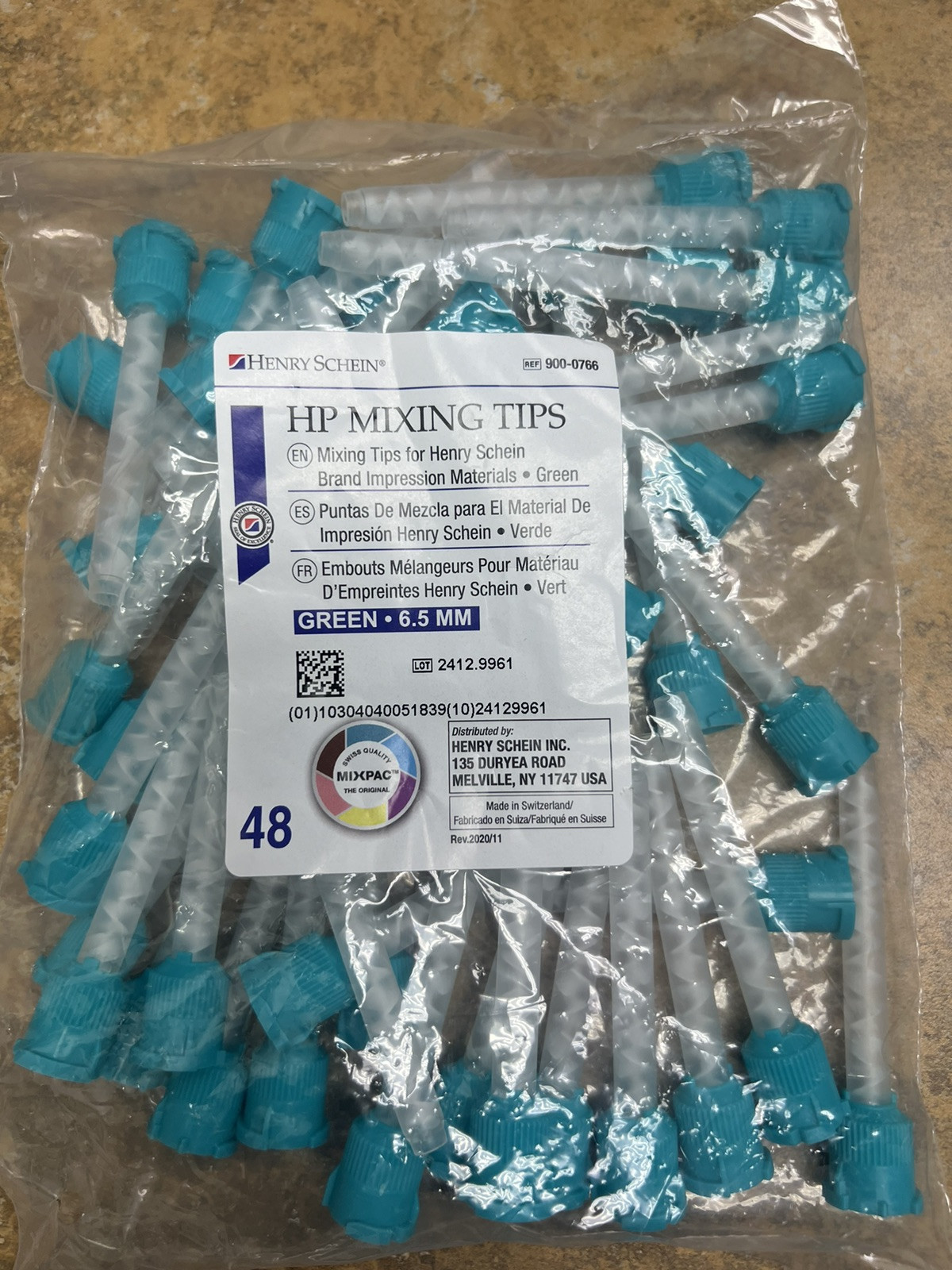 Dental HP Green /TEAL Mixing Tips 6.5 mm Impression Heavy Body 48 Pack
