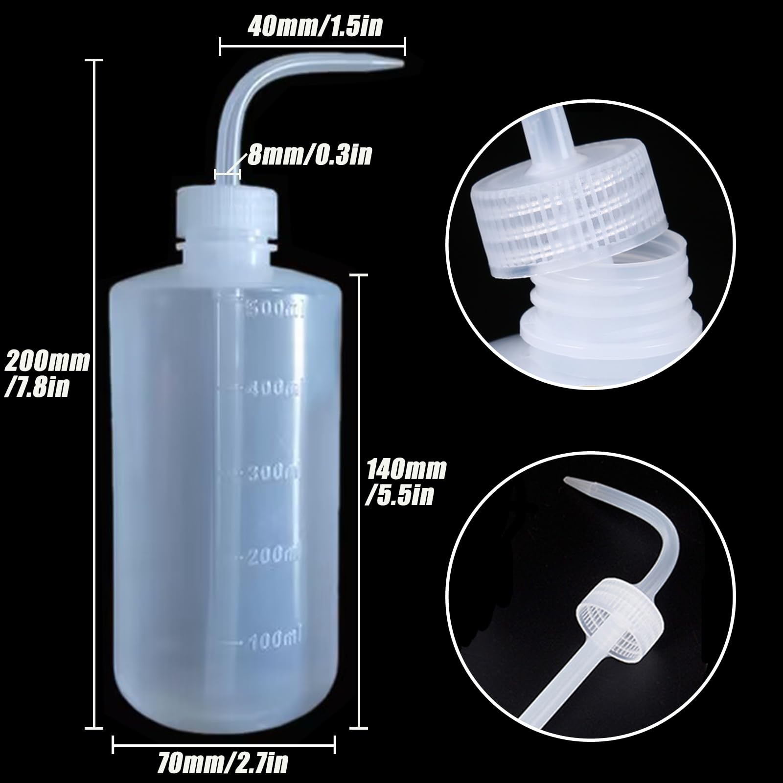 YONGDA Squeeze Bottles 2-Pack (500ml/16.9oz) 500 ml – 2 Pack, clear