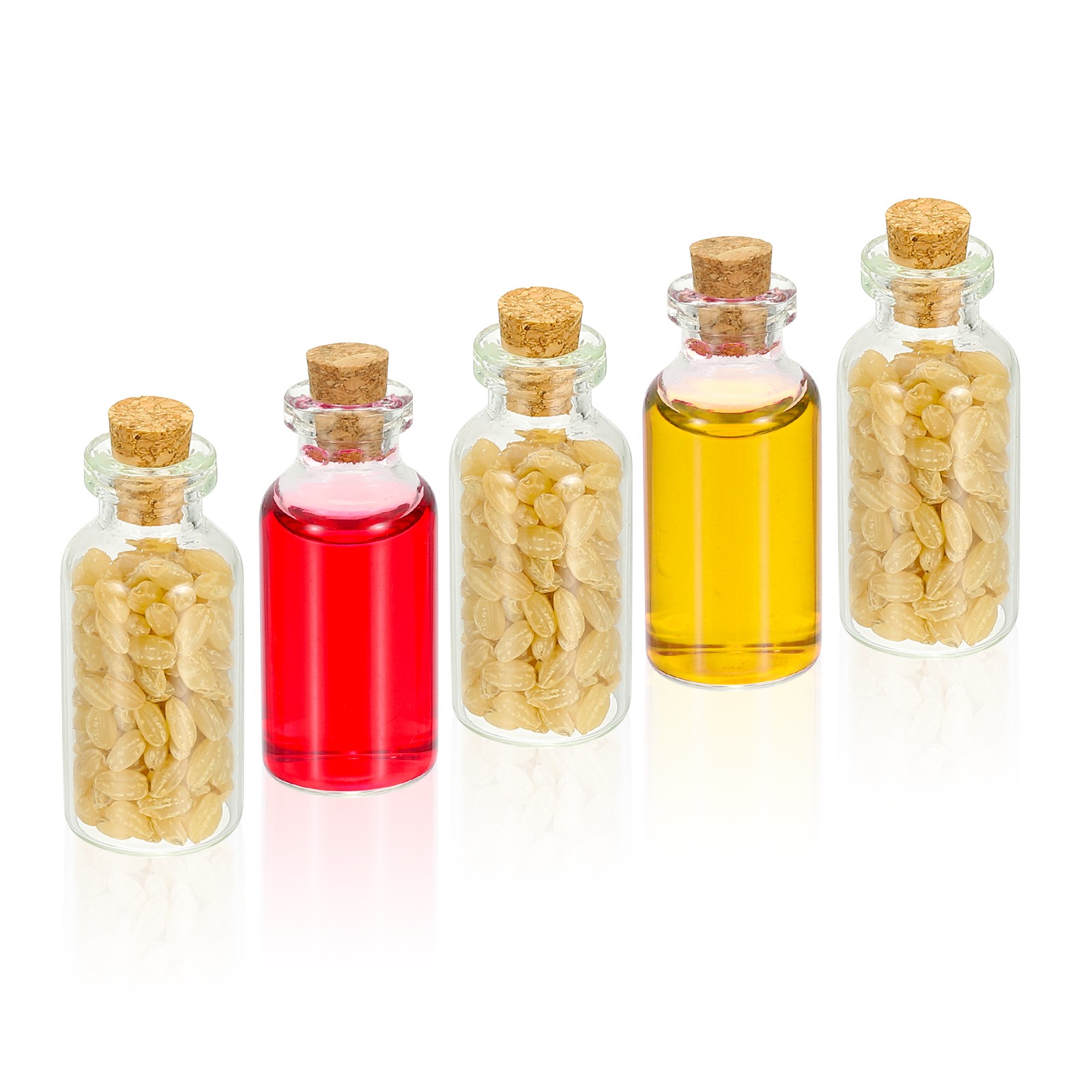 5ml Tiny Glass Bottles Vials 100Pcs Mini Clear Bottles Glass with Cork Stoppers