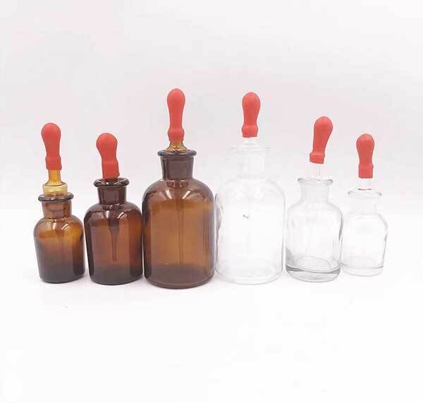 30ml – 125ml Transparent Reagent Bottle w/ Dropper Chemistry Dropping Bottles