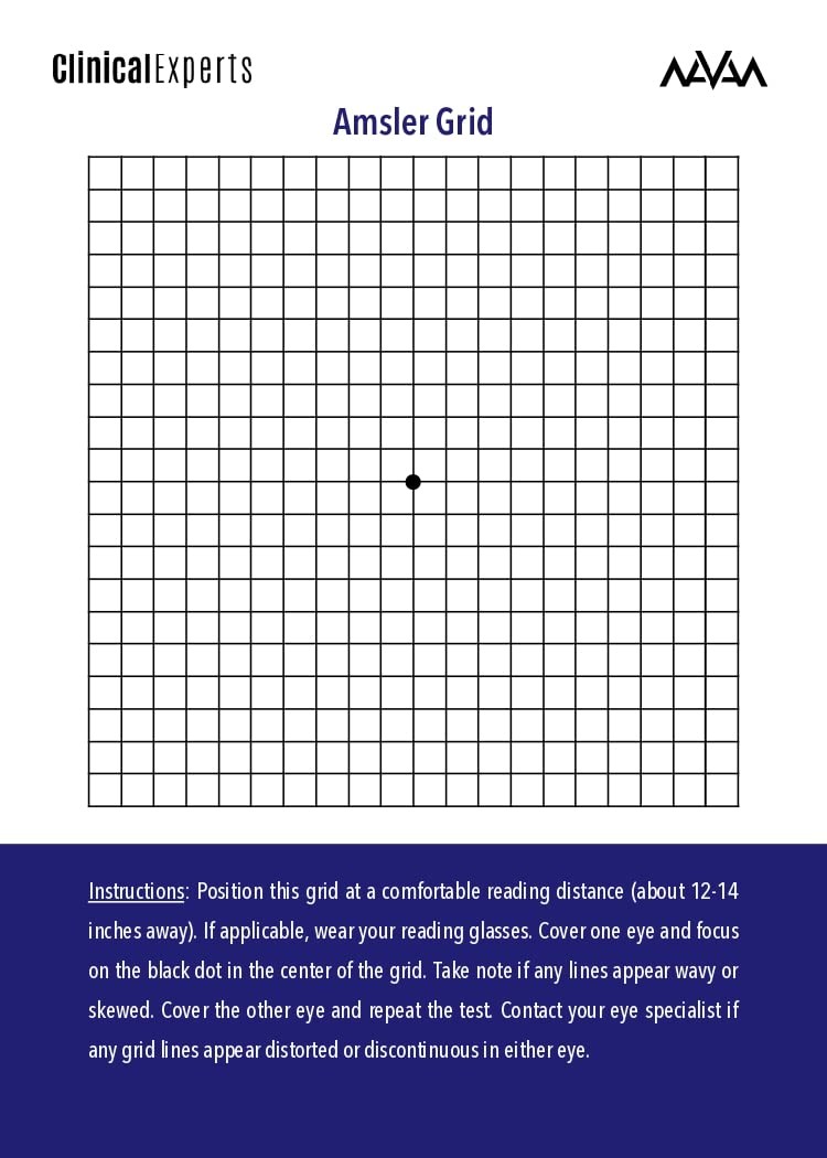 Amsler Eye Grid with Magnetic Back – Daily Vision Screening Tool for 1 Pack