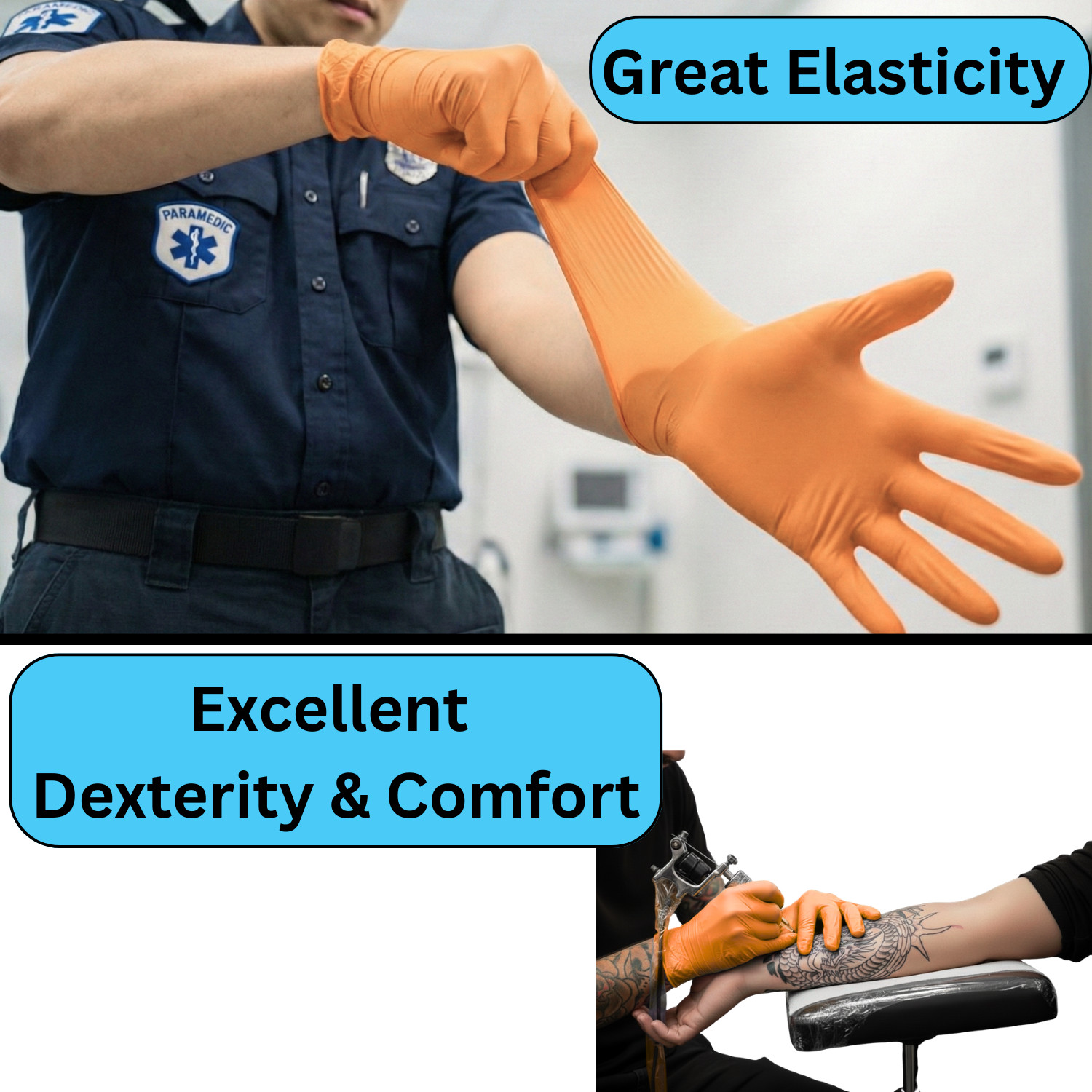 Disposable 1000 Pcs 5 Mil Orange Nitrile Gloves Fully Textured Small