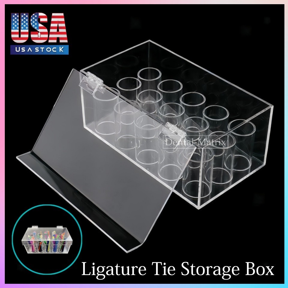 USA Dental Orthodontic Ligature Tie Organizer Elastic Holder Acrylic Storage Box