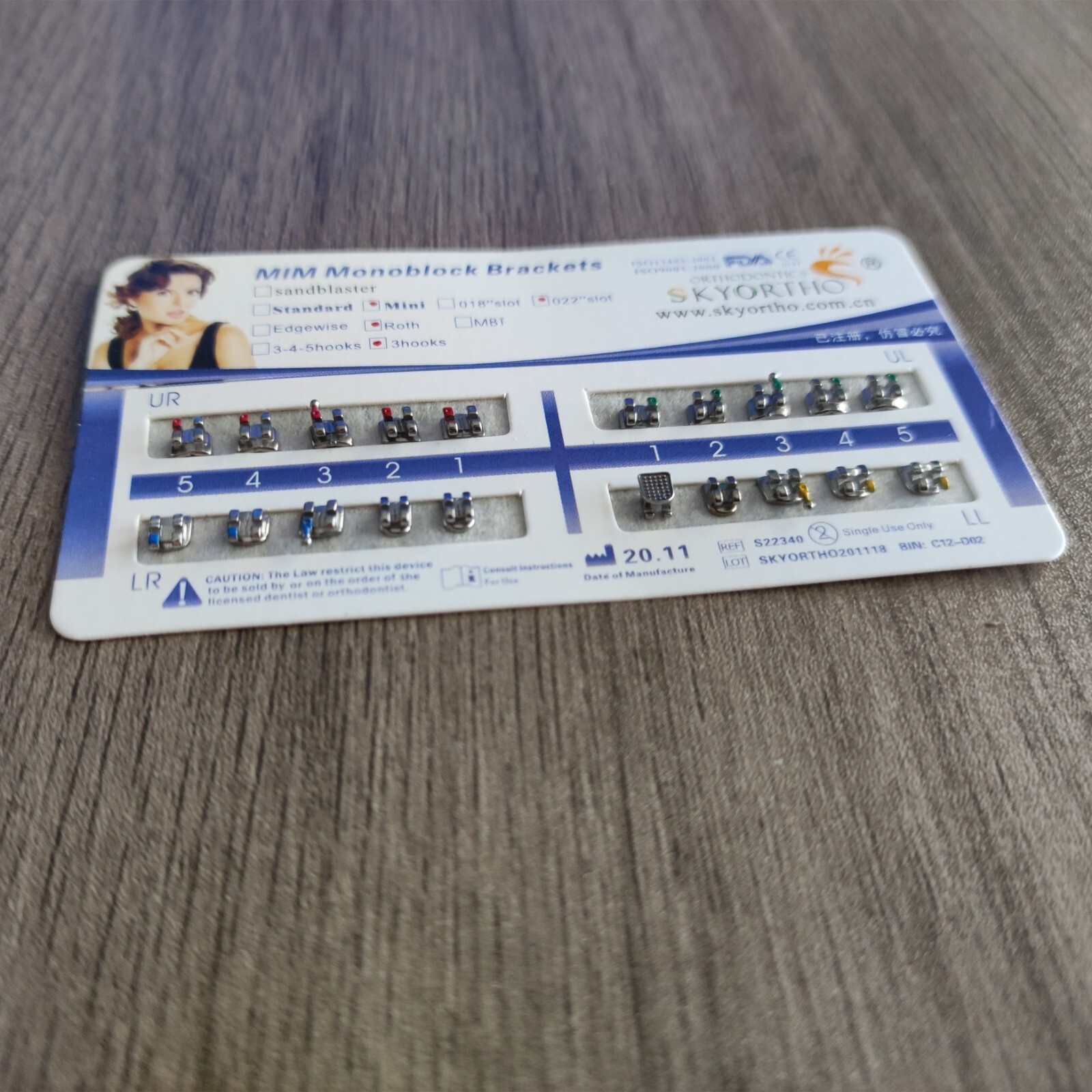 10 Packs Dental Brackets Metal Braces Mini Roth 022 no Hook MIM Ultrathin