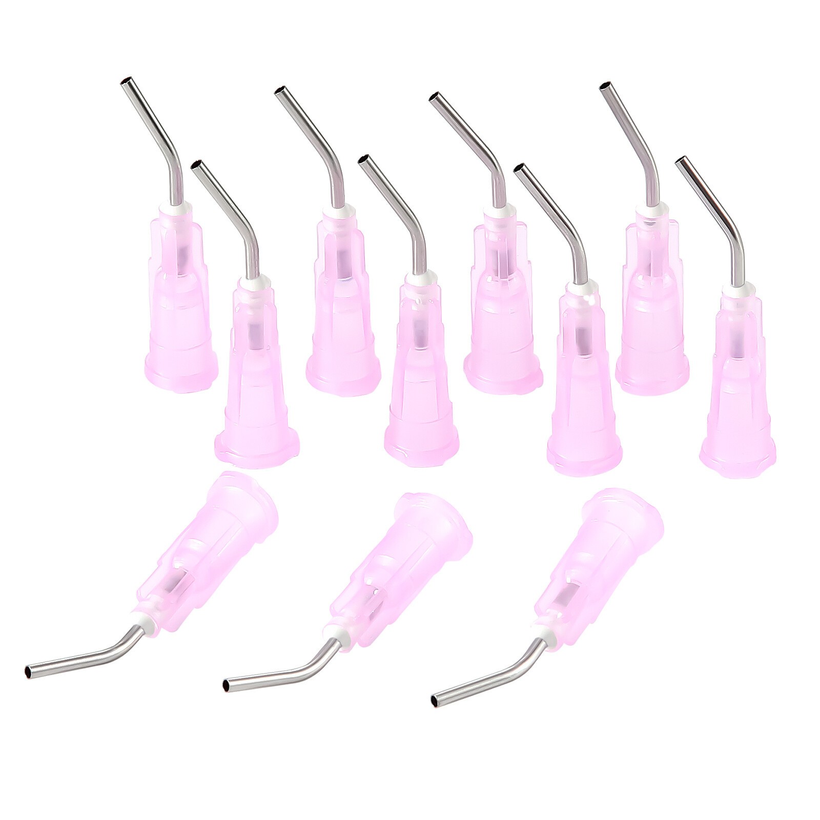 500 Pcs Dental Pre Bent Needle Tips 18Ga 1.2mm For Flow Etch Dispensing Syring