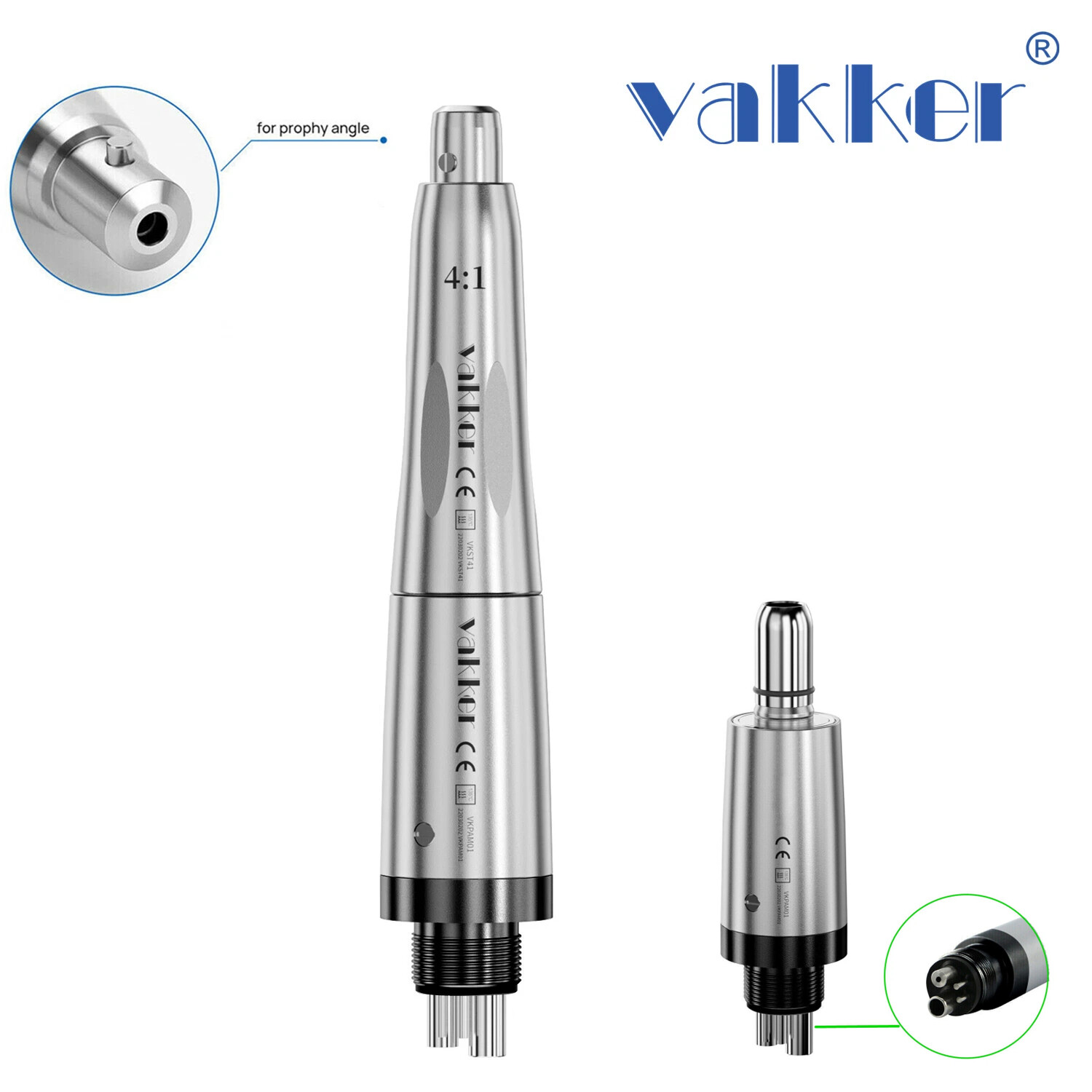 Dental 4:1 Hygiene Prophy Straight Handpiece 1:1 Air Motor Set Angle Cup 5000rpm