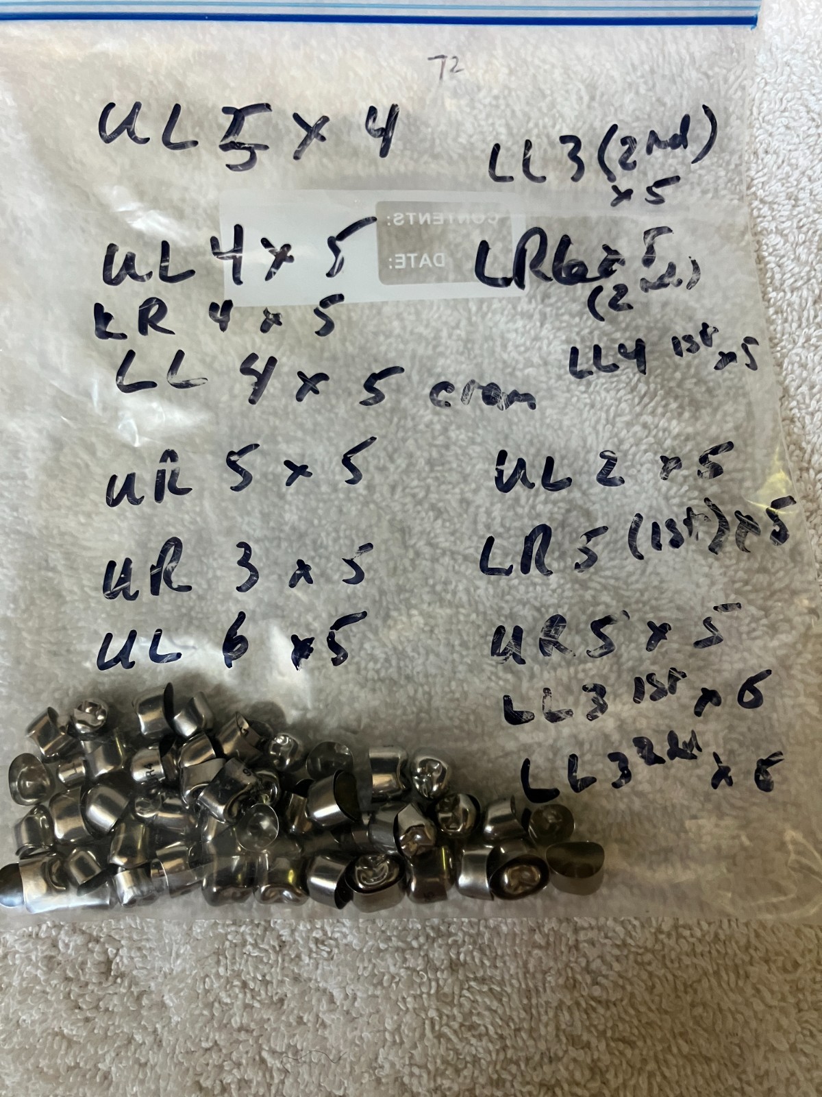 3M Unitek Crowns Stainless Steel Permanent Premolar Crowns 72 pieces assorted
