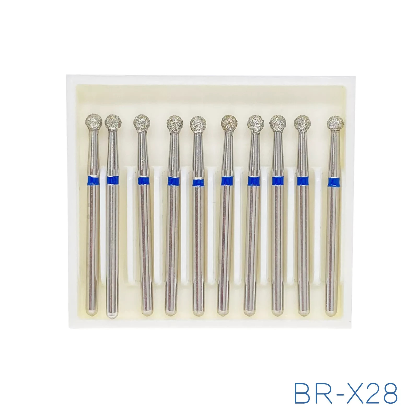10 Pcs/Box Dental Stainless Ball Round Super Coarse Diamond Bur for High Speed