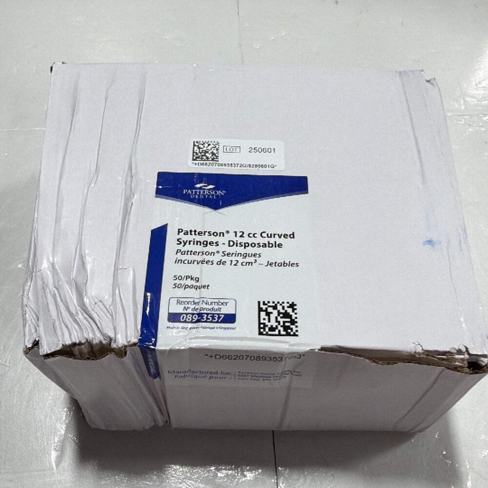 Patterson Dental 12cc Curved Syringes – 50/Pkg