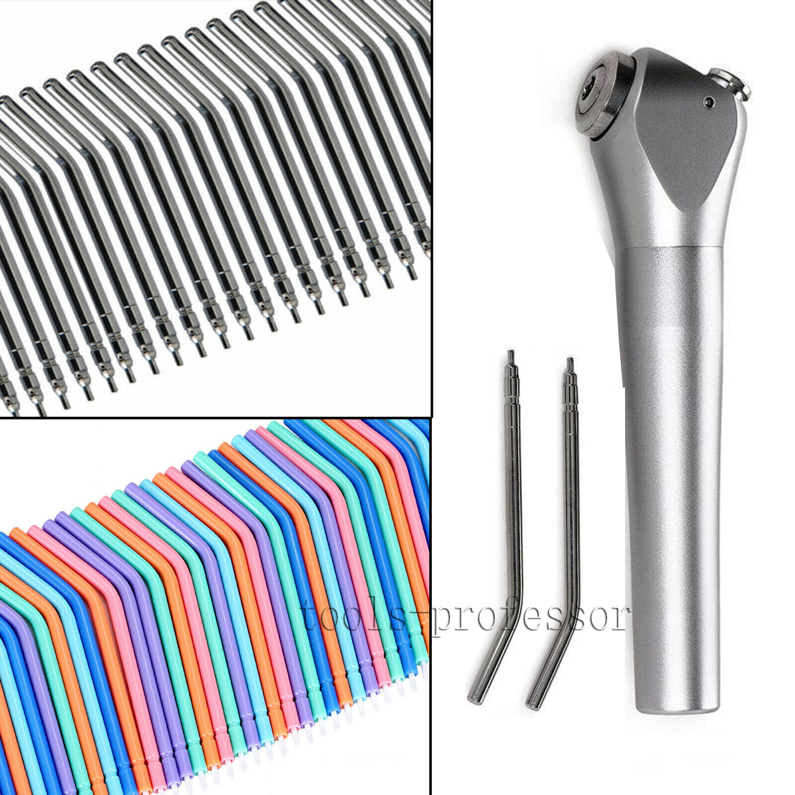 Dental 3 Way Air Water Spray Triple Syringe Handpiece w/ 2 Nozzles Tips Tubes
