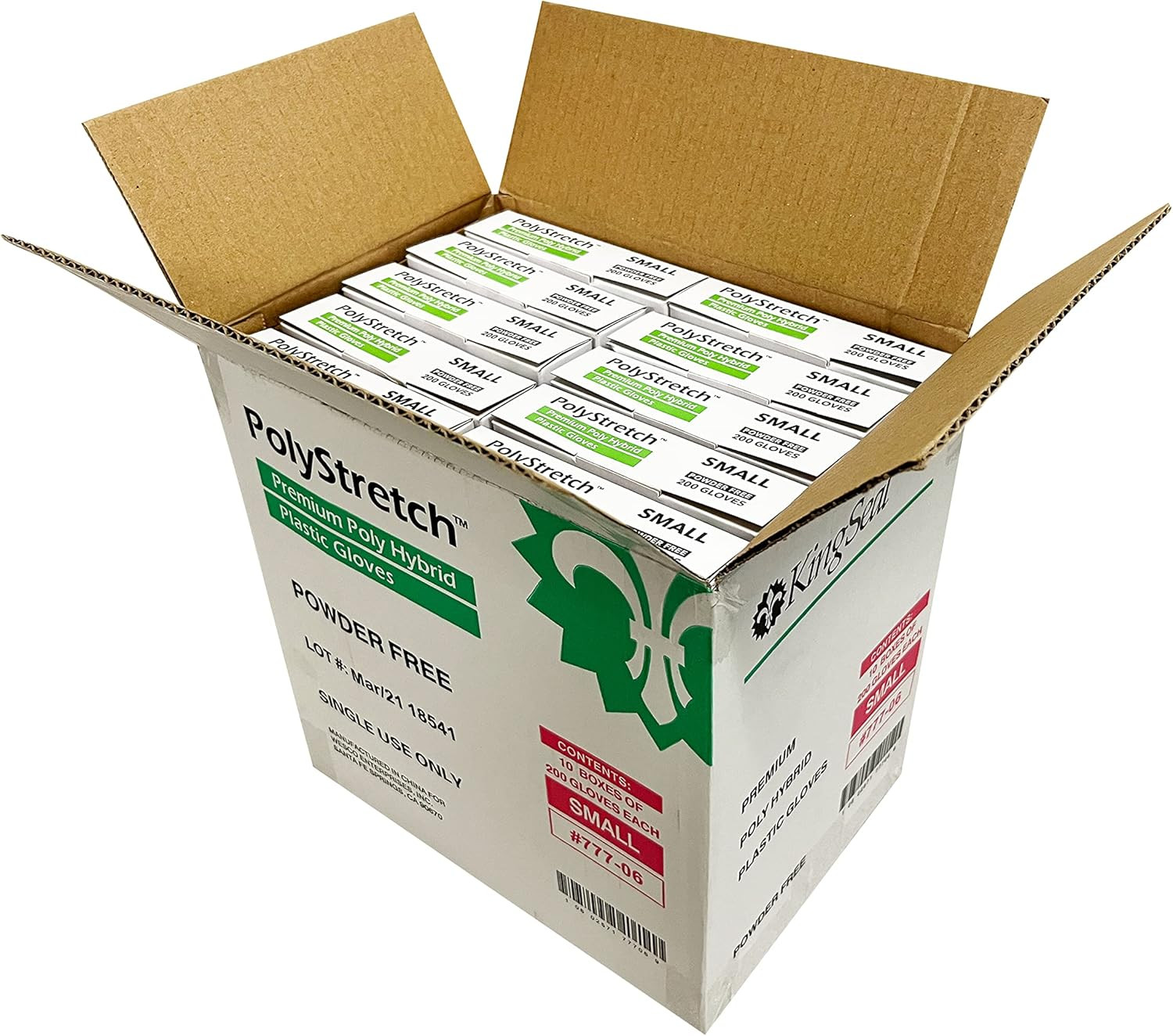 200 Count PolyStretch TPE Poly Hybrid Disposable Gloves, Powder-Free, Vinyl G…