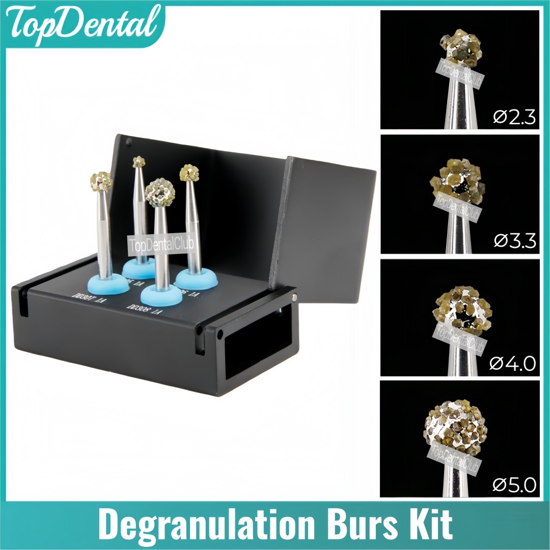 Dental Degranulation Burs Kit Bone Debridement Remove Tissue Debris Remnant Bur
