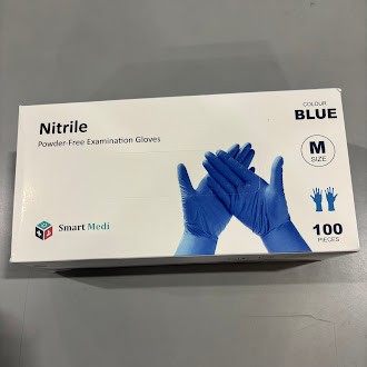 GENERIC POWDER FREE NITRILE EXAM GLOVES, 100PCS, MEDIUM – BLUE