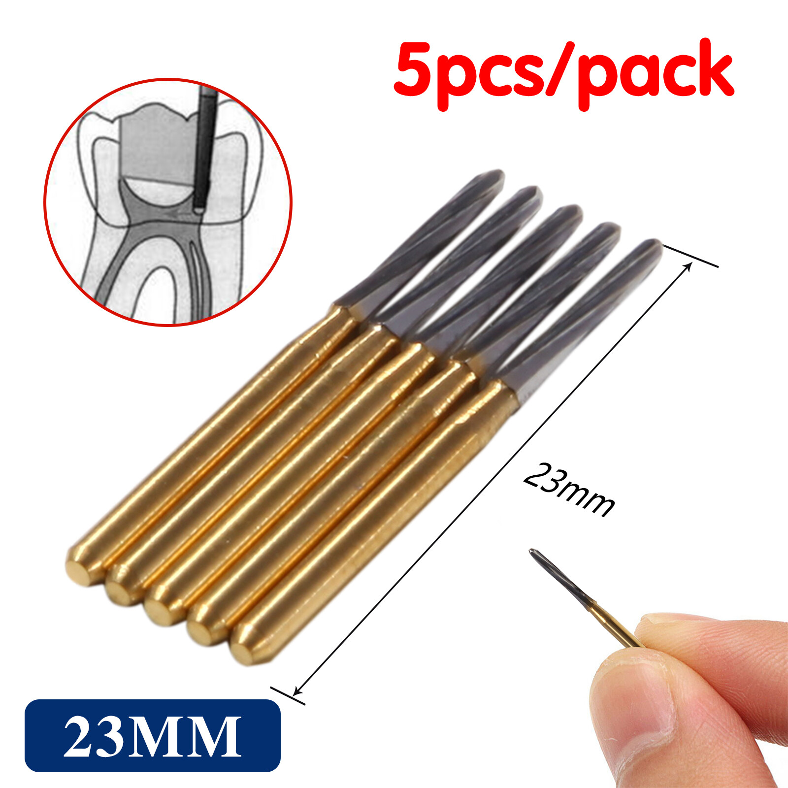 5PCS Dental Endodontic Endo-Z Tungsten Carbide FG Bur for High Speed 21MM SA