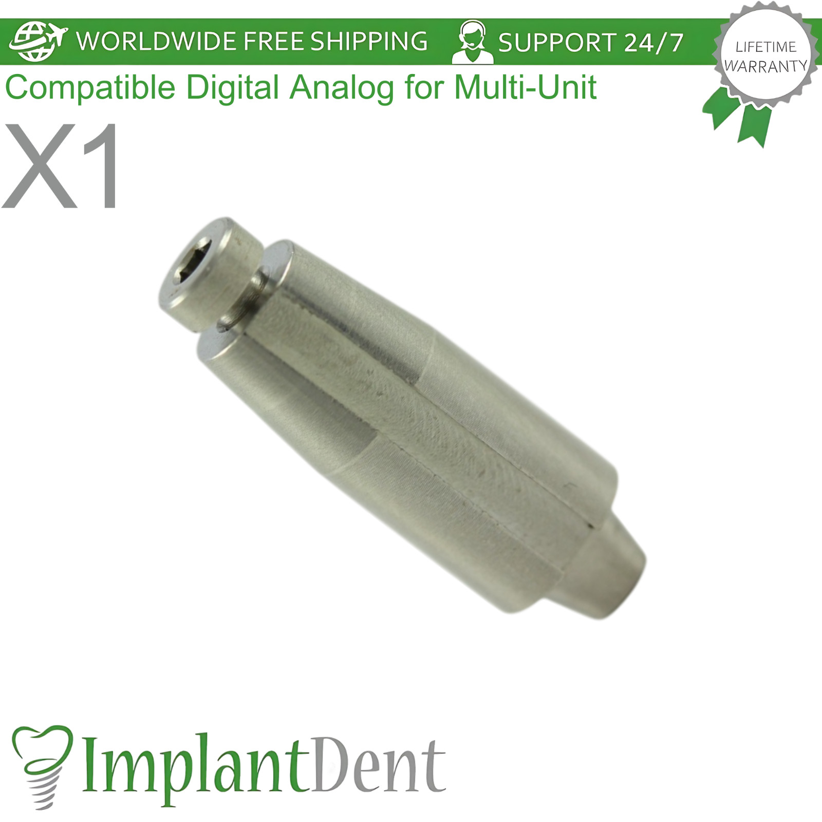 SURCAM Compatible Dental Analog For Digital Model Multi Unit 1.72mm CAD/CAM
