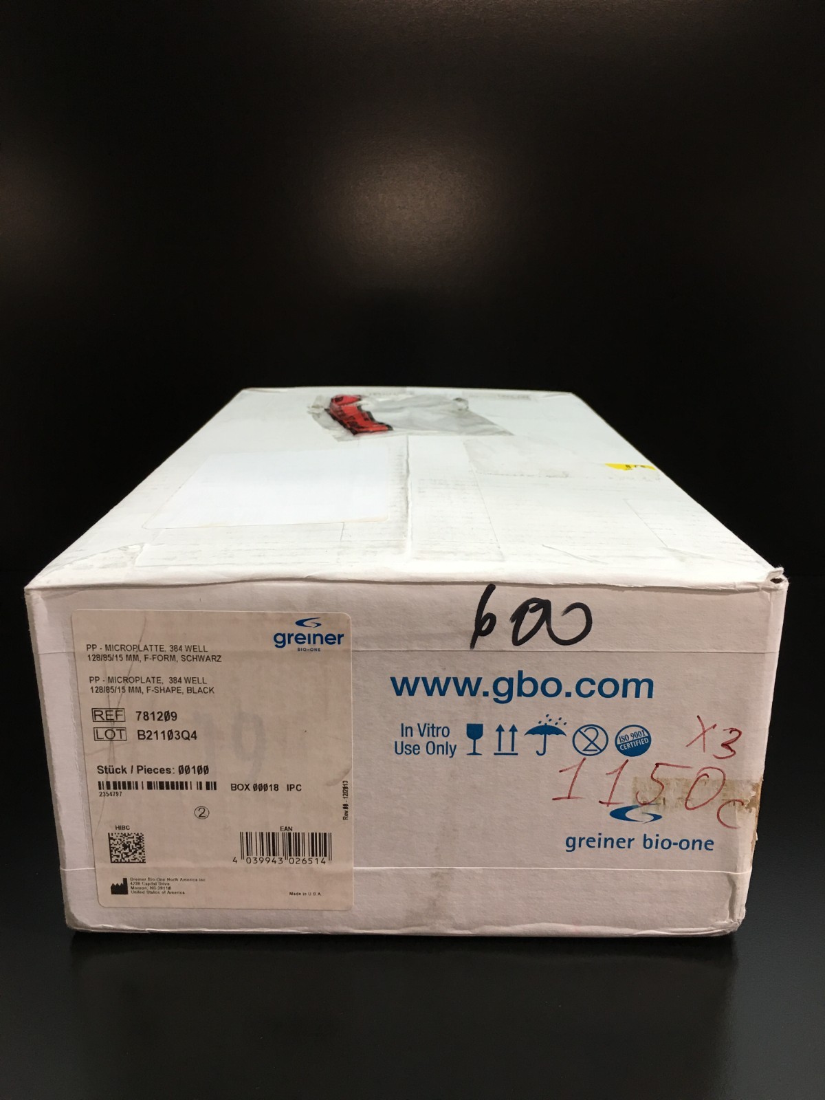 Greiner bio-one REF 781209 Microplate 384 Well PP F-Bottom Black Case