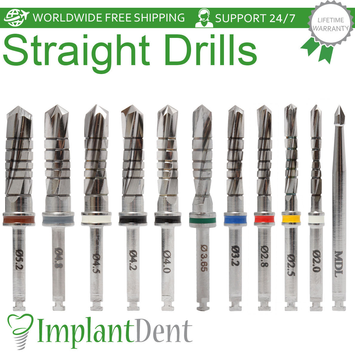Dental Straight Drills 16mm External Irrigated & Marking Drill 1.9mm Tool