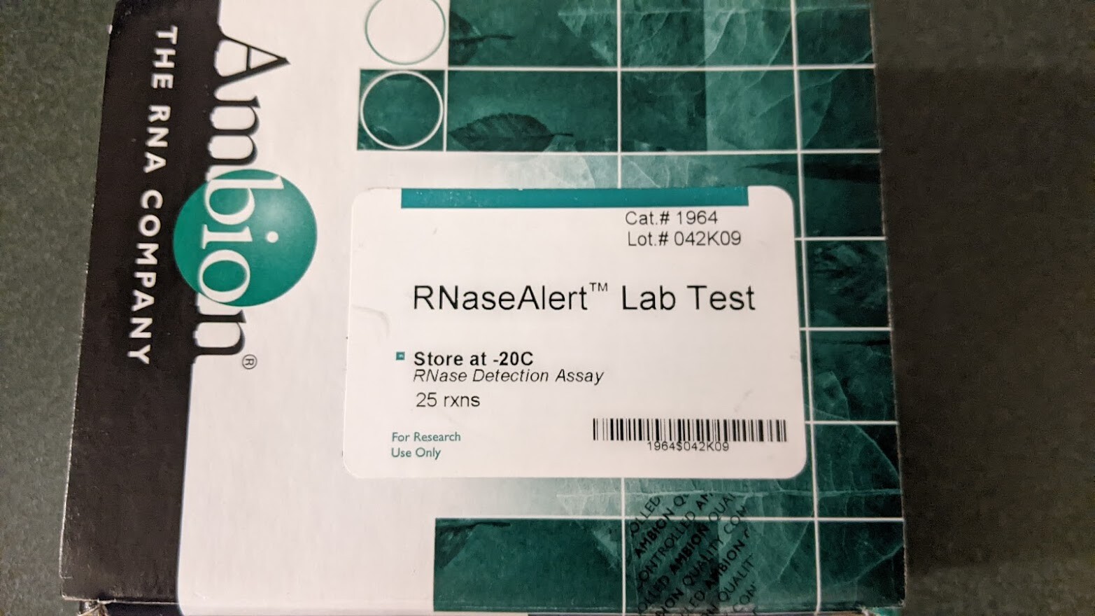 Ambion RNaseAlert Lab Test Kit Invitrogen Catalog number: AM1964