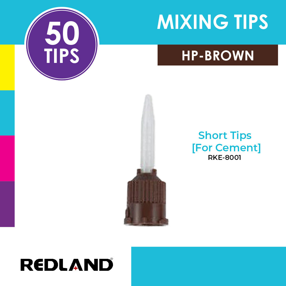 REDLAND HP Brown Short For Temporary Cement Mixing Tips 50x