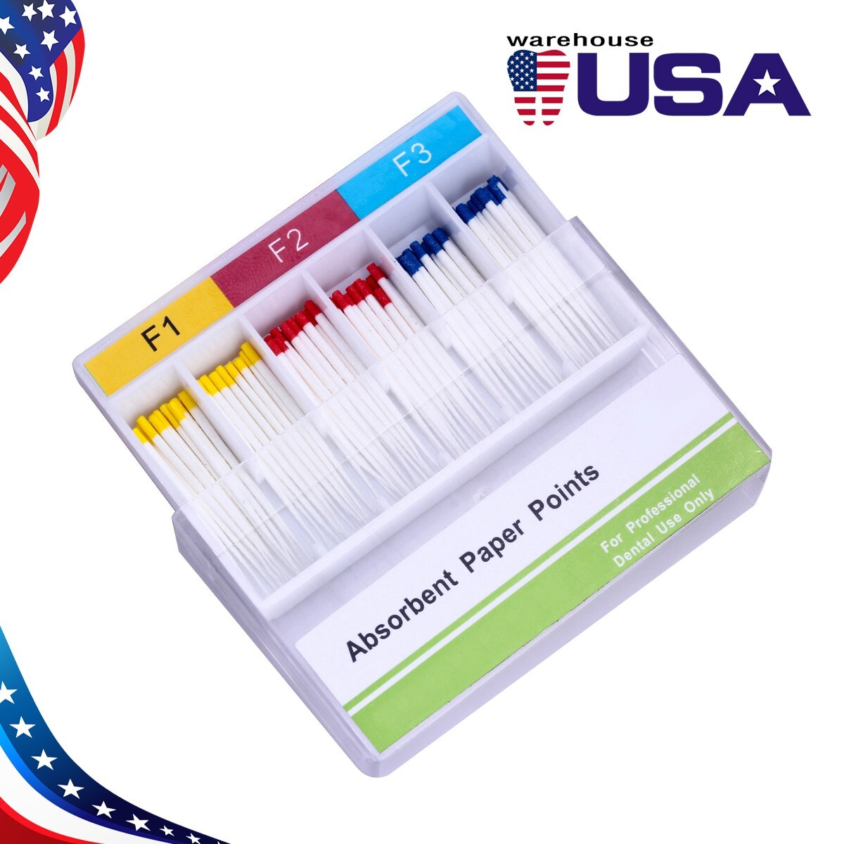 5X AZDENT Dental Root Endodontics Absorbent Paper Points F1 F2 F3 For Dental Use