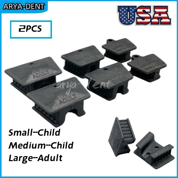 Dental Black Silicone Mouth Prop Bite Blocks Autoclavable Adult Child Latex Free
