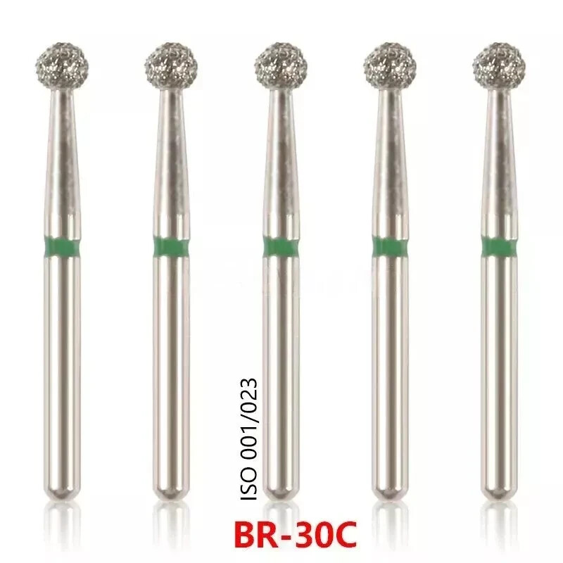 50 Pcs/Pack High Speed Handpiece Medium FG 1.6mm Ball Round Diamond Burs BR-30C