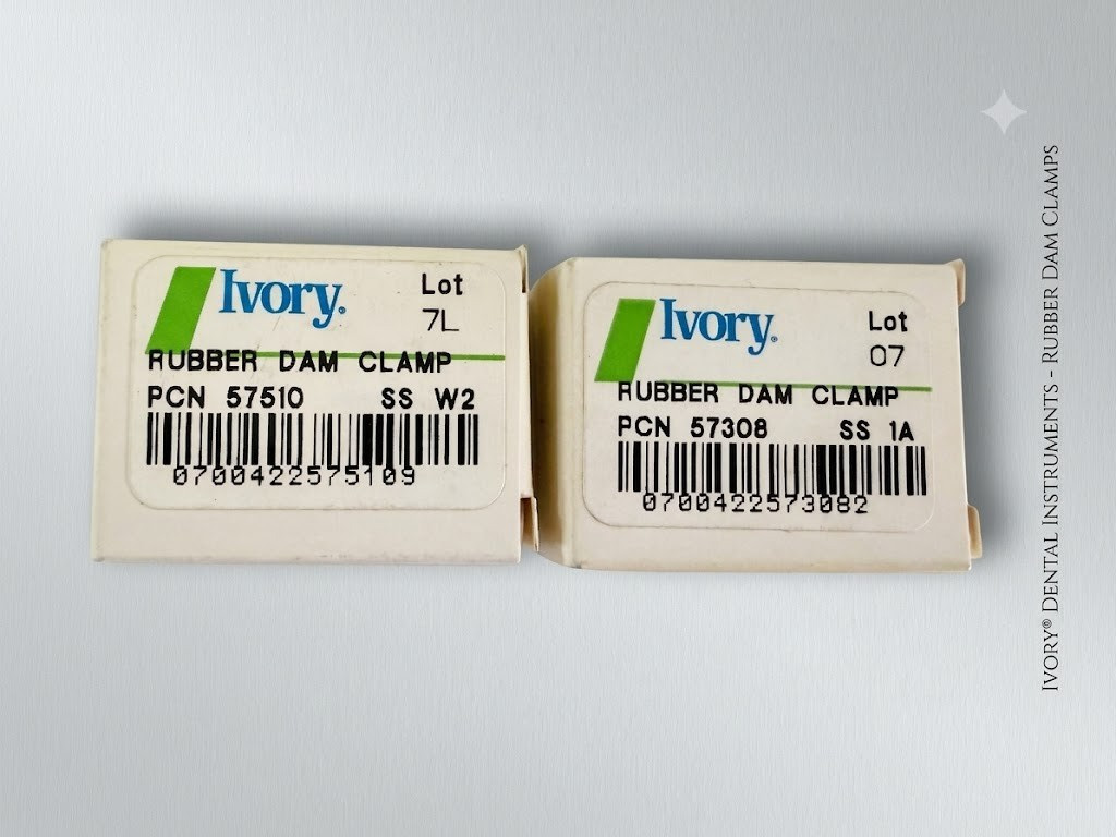 2 Ivory Rubber Dam Clamps W2 WINGLESS by Kulzer 2 units