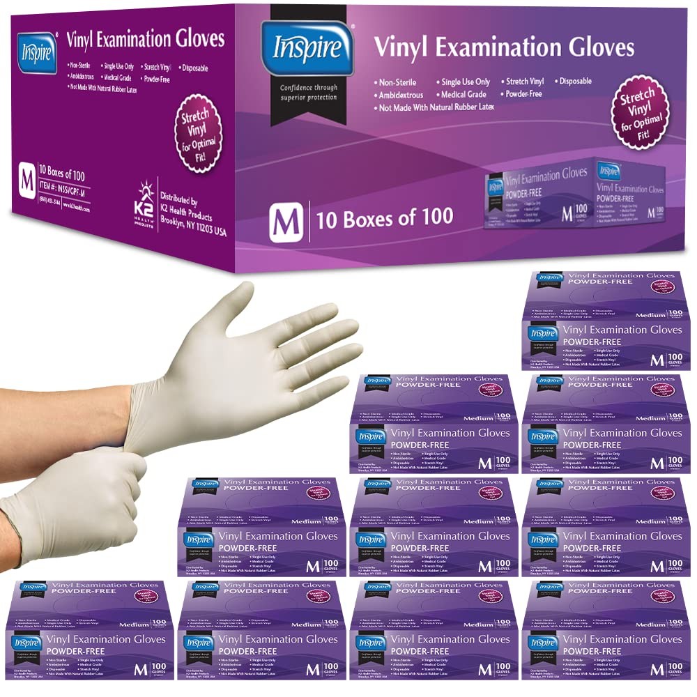 Stretch Vinyl Exam Gloves | THE ORIGINAL Quality Disposable Latex Free Medica…