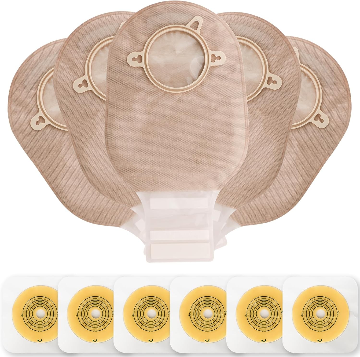 VLOOKUP 21 PCS Colostomy Bags,Ostomy 15+6pcs Two-piece Ostomy Bag