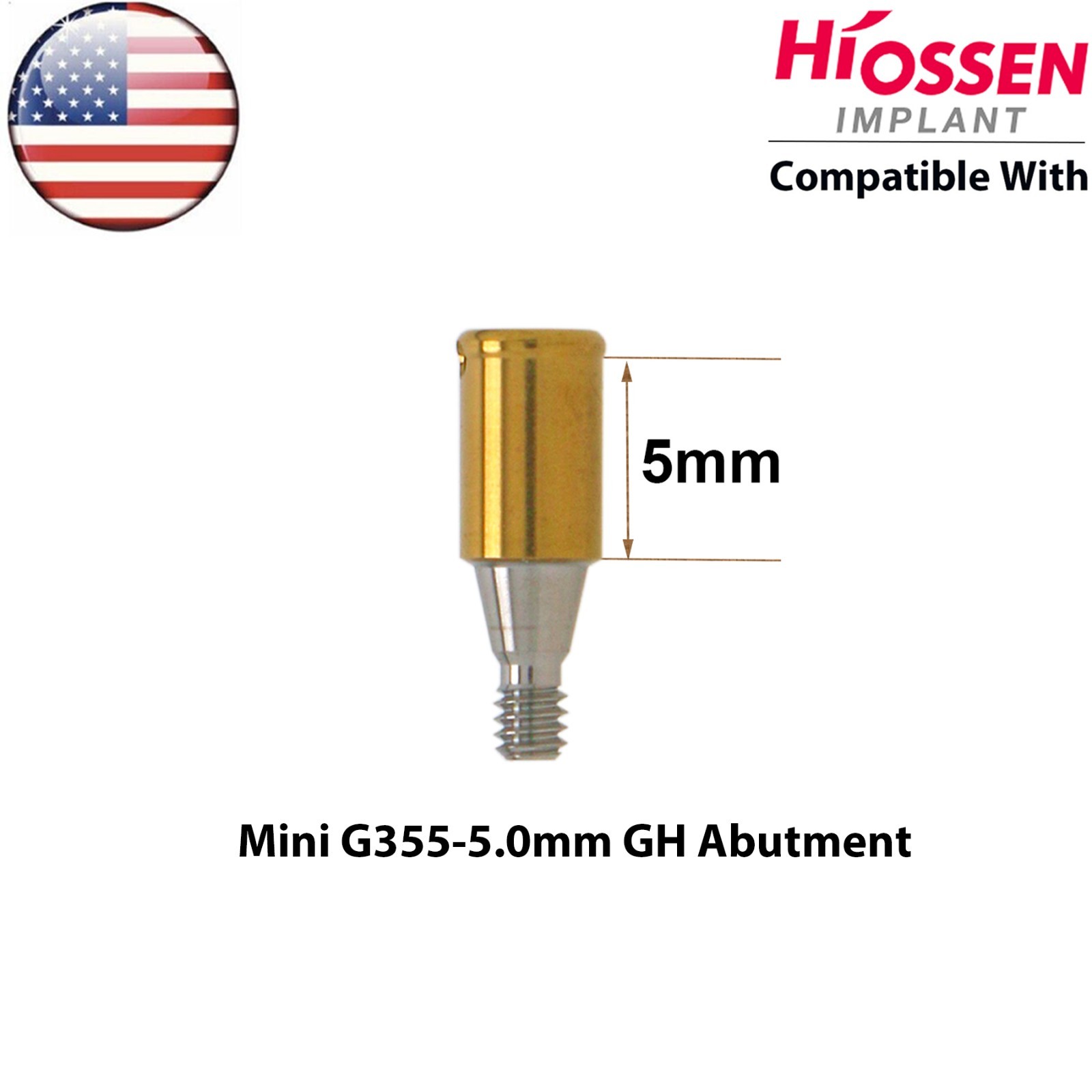 US Fits Hiossen Osstem Overdenture Locator Abutment Regular Mini & Male Caps Kit