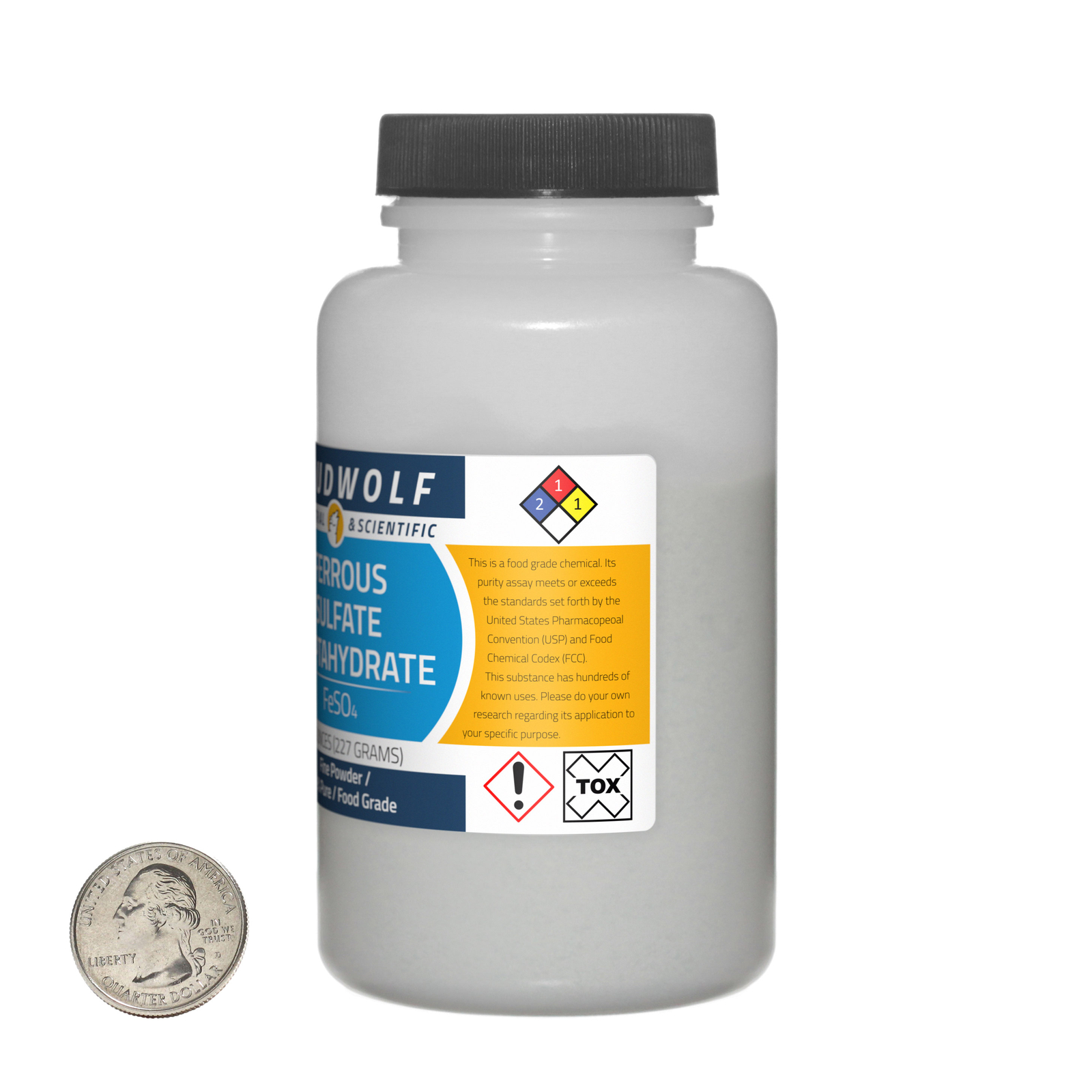Ferrous Sulfate / 2 Pounds / 4 Bottles / 99% Pure Food Grade / Fine Powder / USA