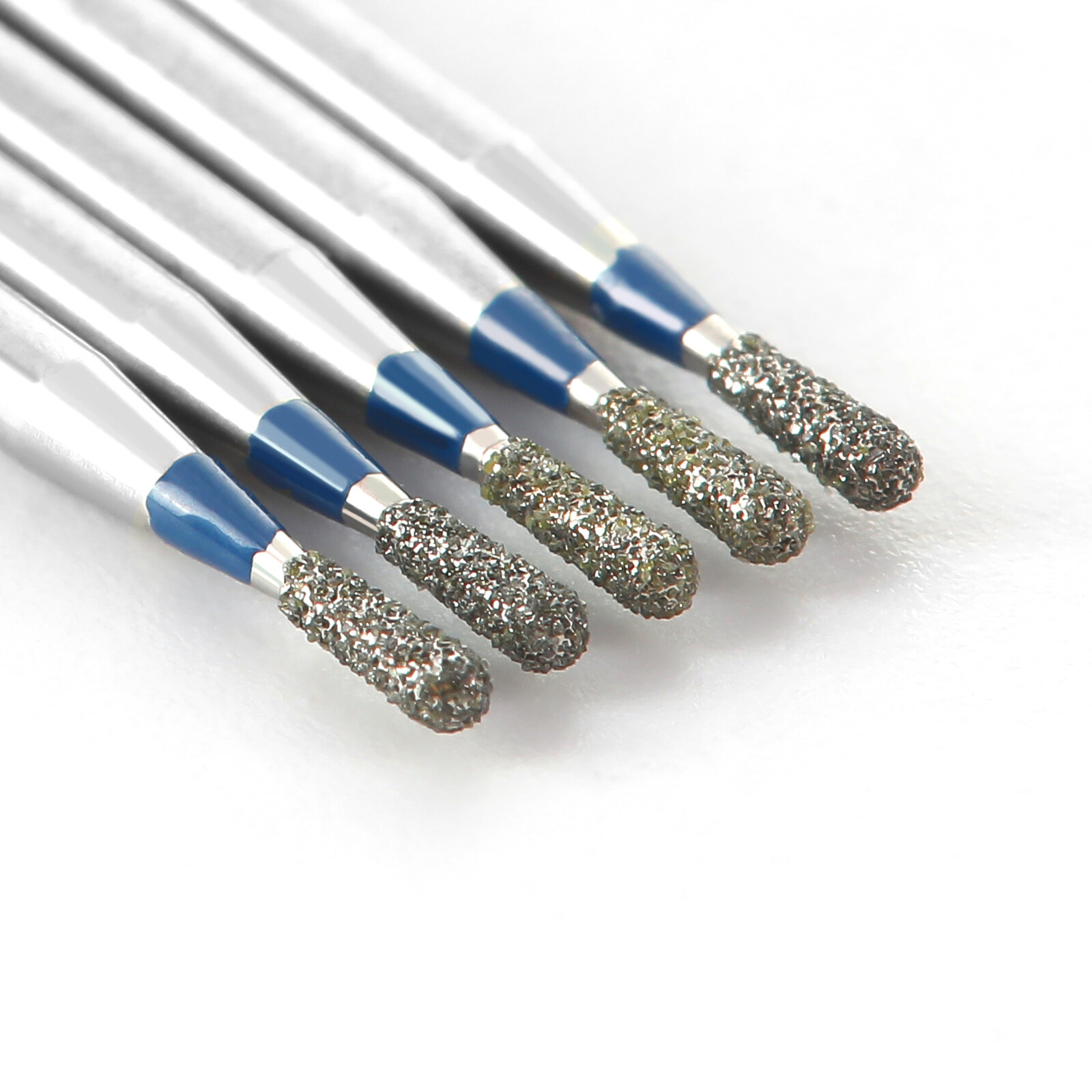 JMU Pear Shape Diamond Burs Medium Grit Friction Grip Burs for High Speed HP 5PC