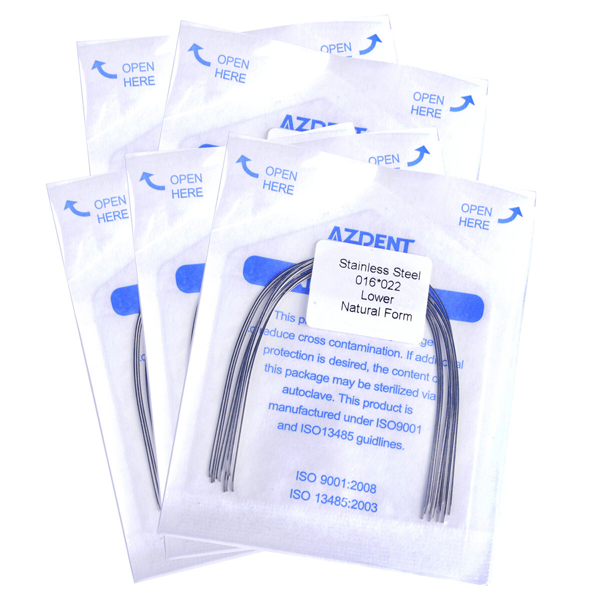 AZDENT Alambre de Arco Rectangular Dental de Acero Inoxidable para Ortodoncia 16