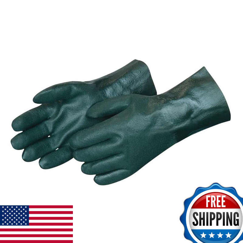 Liberty Safety 2733 Pvc Coated Gloves Double Dipped Jersey Liner 12 Gauntlet