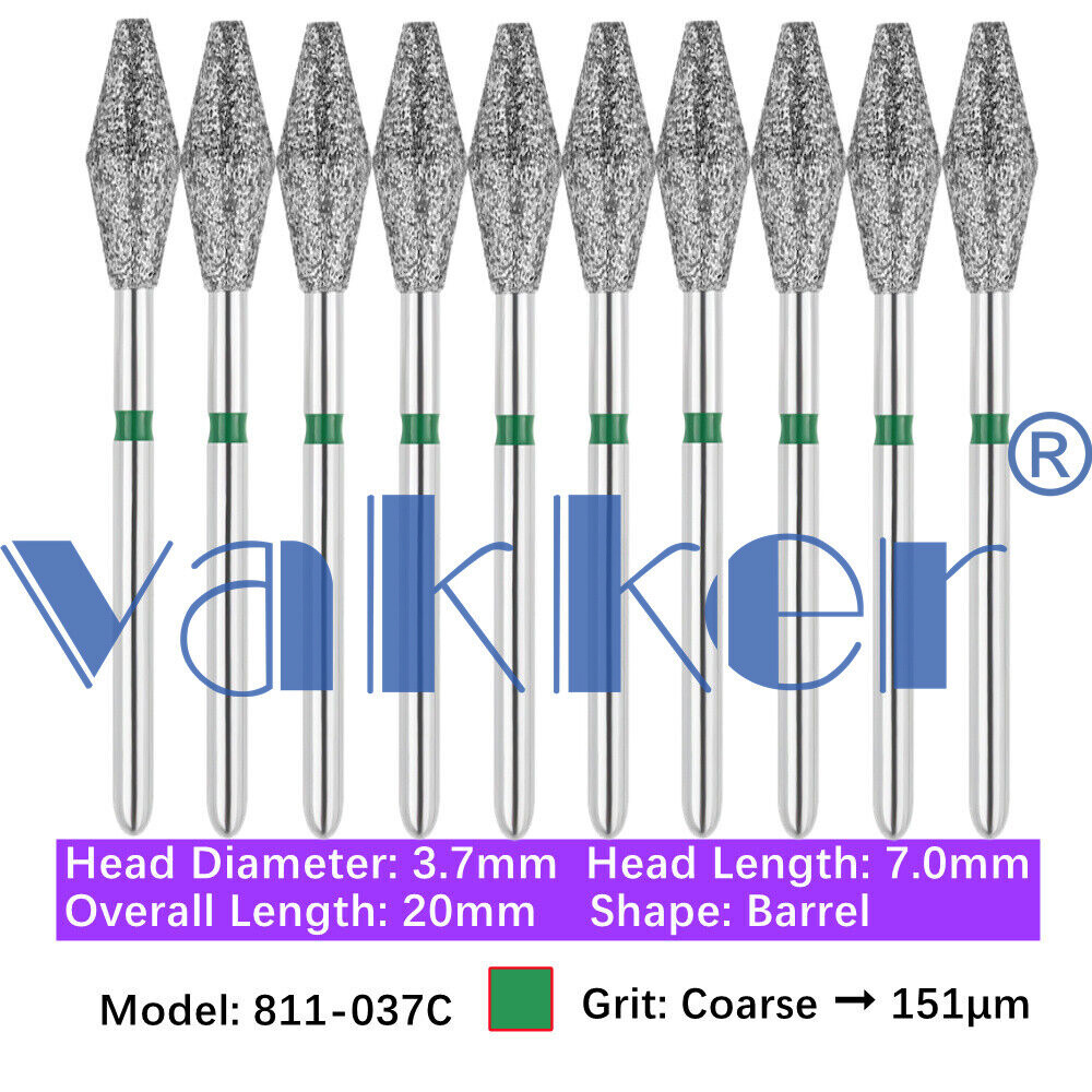 10pc/pk Dental FG Diamond Burs High Speed Barrel Wheel Pear Shape Polishing Burs
