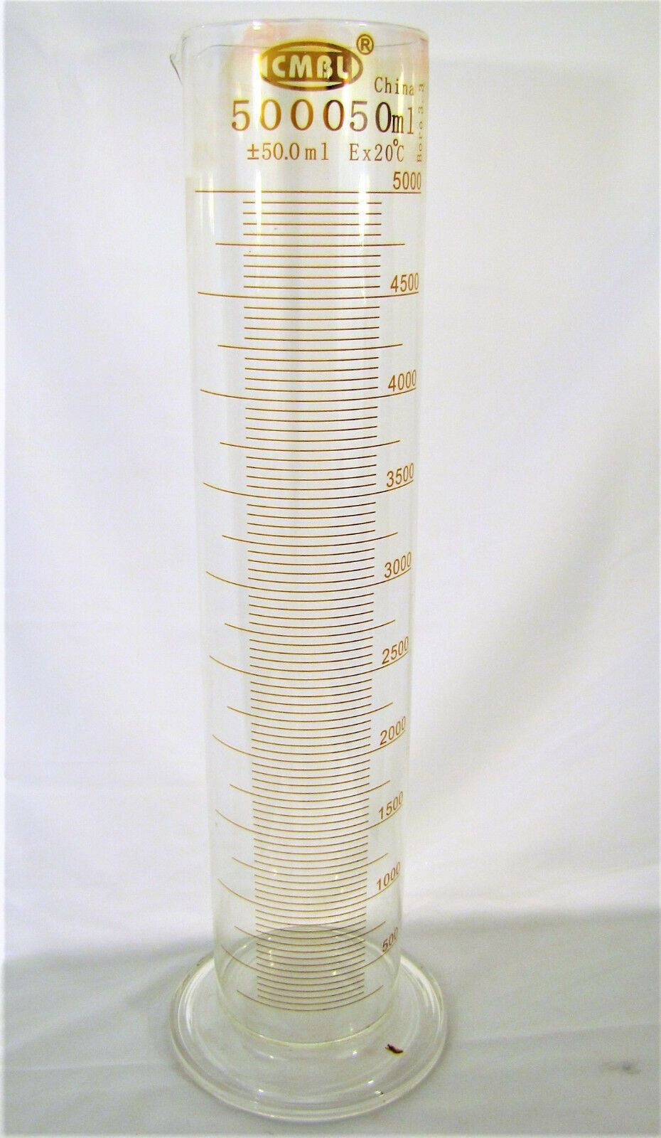 Glass cylinder graduated 5000 ml 5L lab measuring cup New