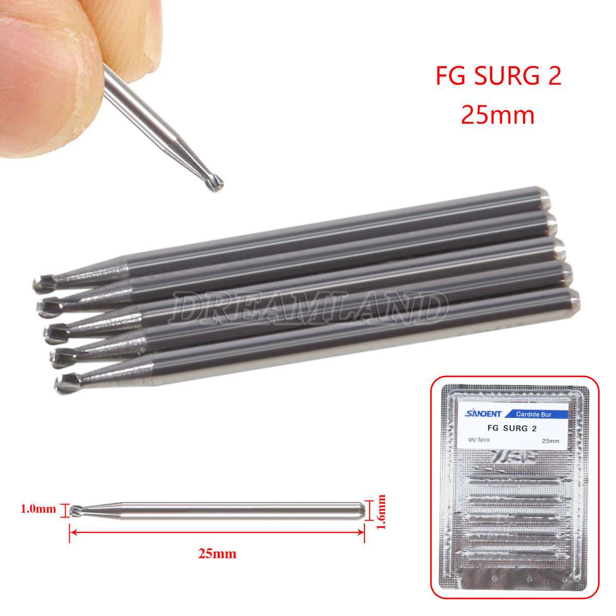 Dental 19mm/Surgical FG Burs 25mm Carbide Bur Friction Grip Round For High Speed