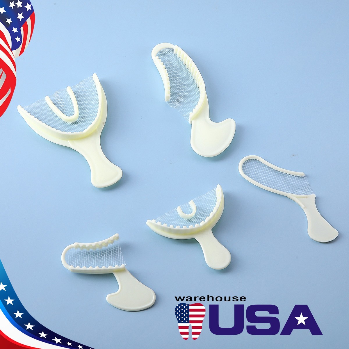 30pcs Disposable Dental Impression Triple Trays Registration Bite Trays Multi