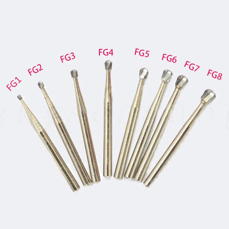 Dental Carbide Burs Drill FG 1/2/3/4/5/6/7/8 Tungsten Round High Speed Handpiece