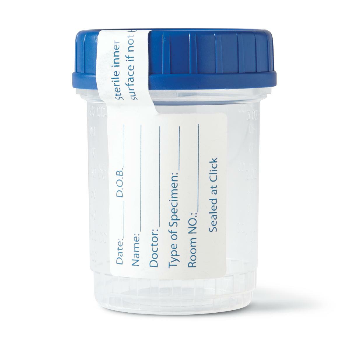 *400-Pack* Medline Click-n-Close Specimen Container With ID Label 3oz DYND30382