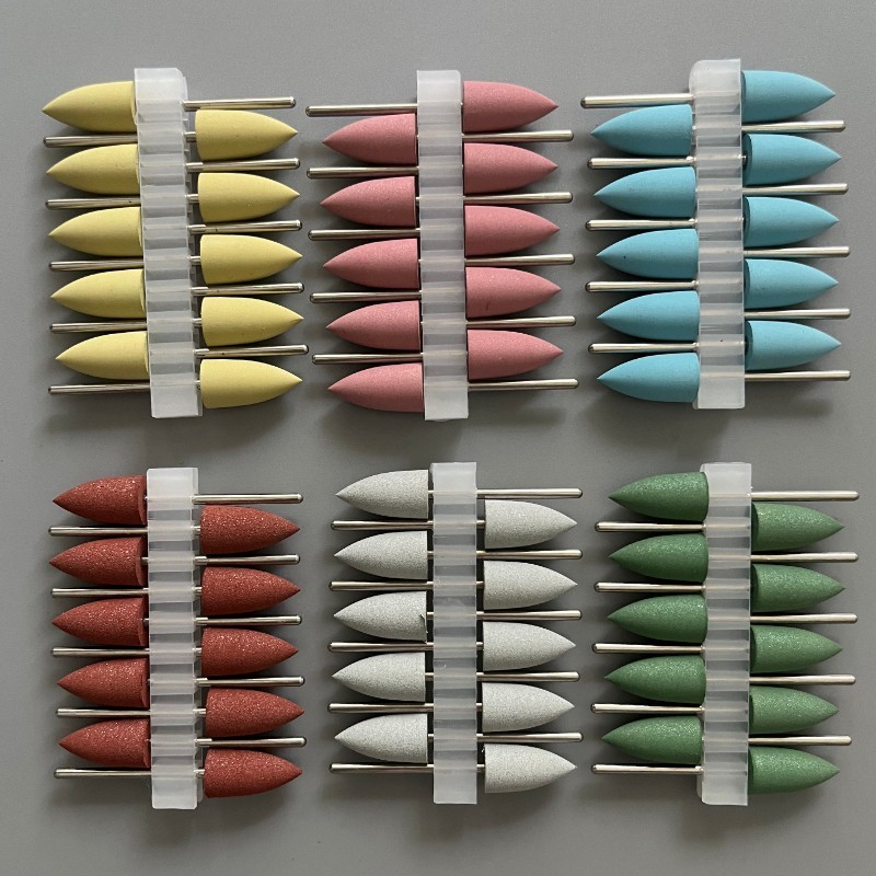 10Pcs Dental silicone Rubber polishers Resin polishing bur Dental Materials