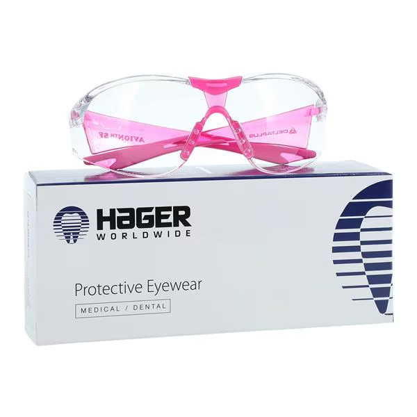 HAGER 100920 Avion Wrap Around Eyewear Clear Lens SLIM FIT PINK